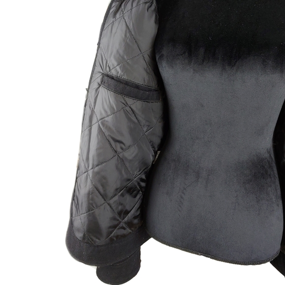 GUESS Mens M Black Wool Mix Thick Quilted Insulated Lining Zip Jacket - Picture 6 of 10